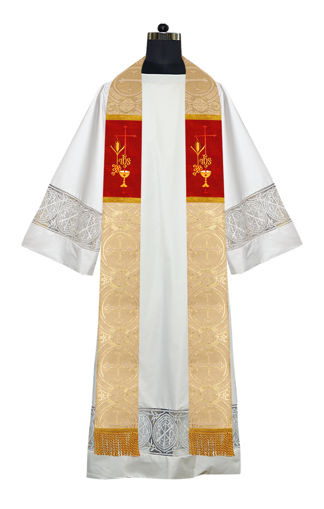 Emmer with IHS Embroidered Priest Stole