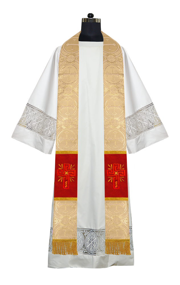 Estola sacerdotal bordada con la cruz de la gloria 