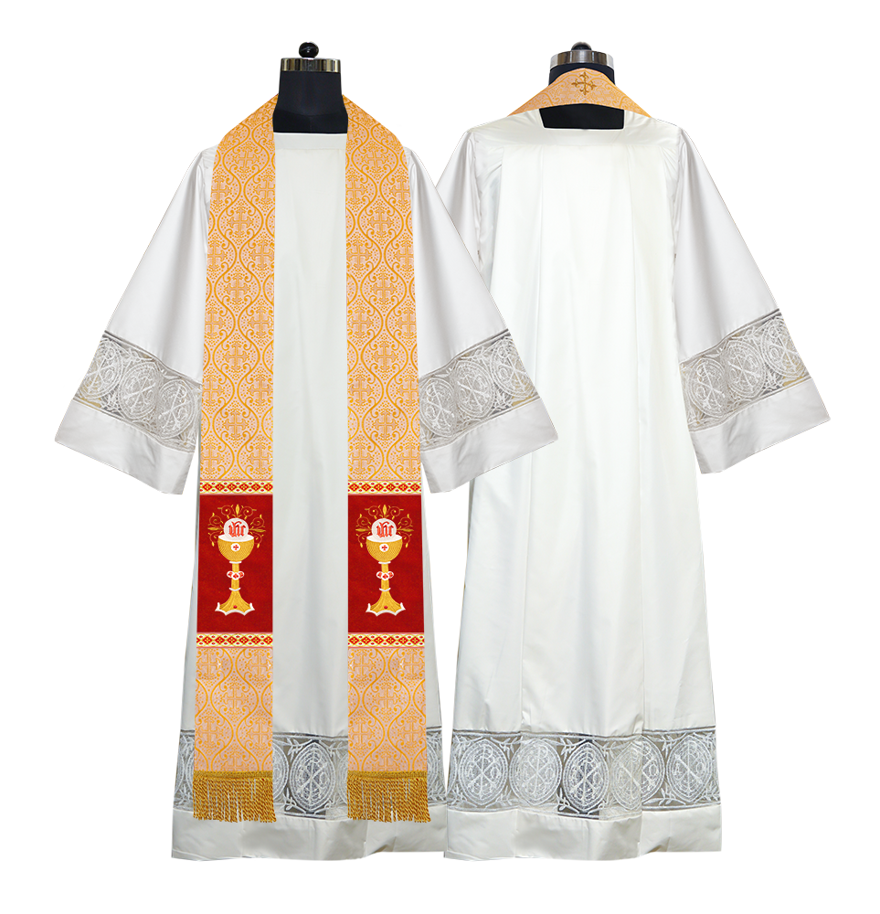 Liturgical Chalice with IHS Embroidered Stole