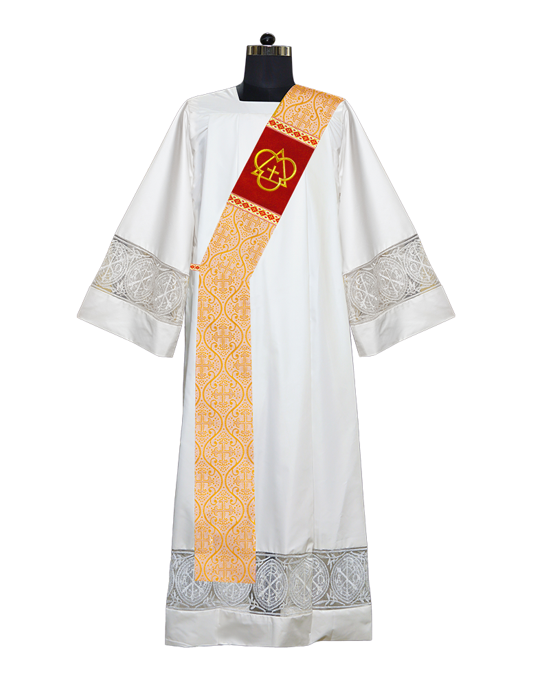 Deacon Stole with Trinity Motif and Trims