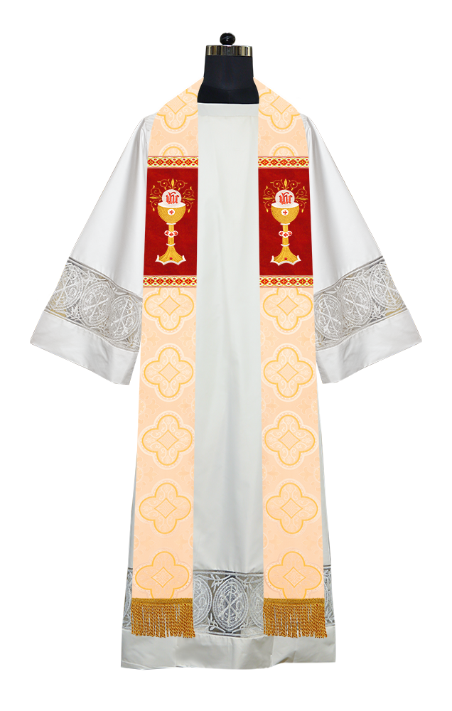 Liturgical Chalice with IHS Embroidered Stole