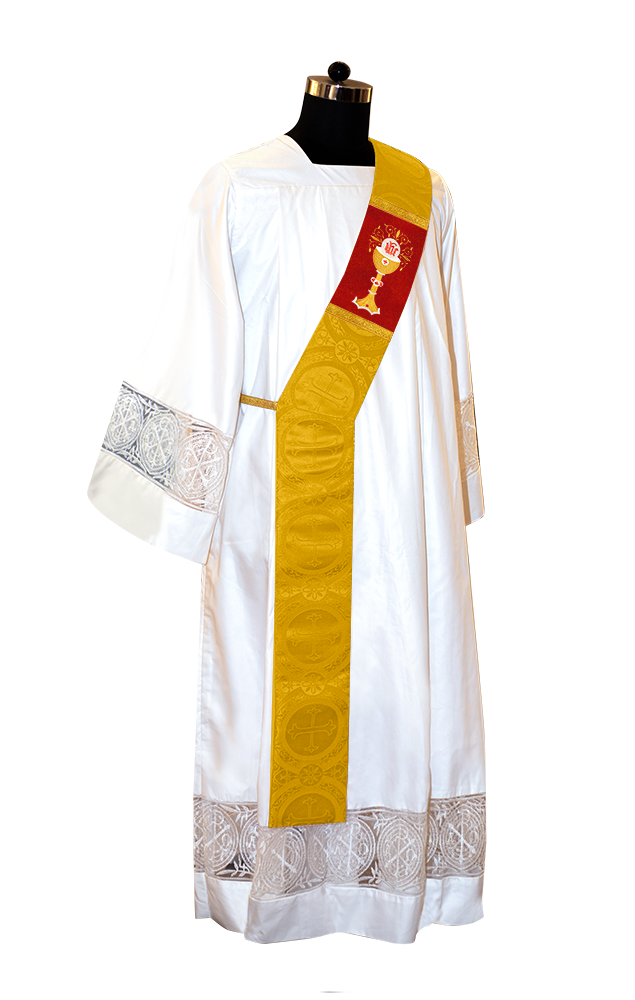 Chalice with IHS Adorned Deacon Stole