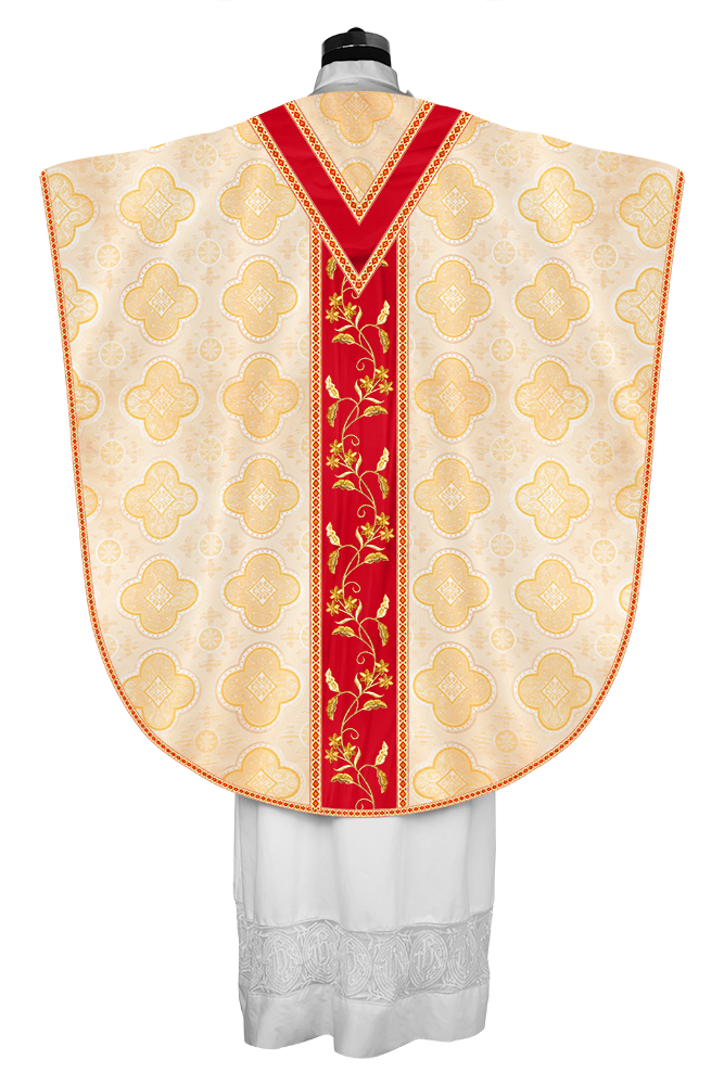 Borromean Chasuble Vestment Ornated With Floral Design and Trims