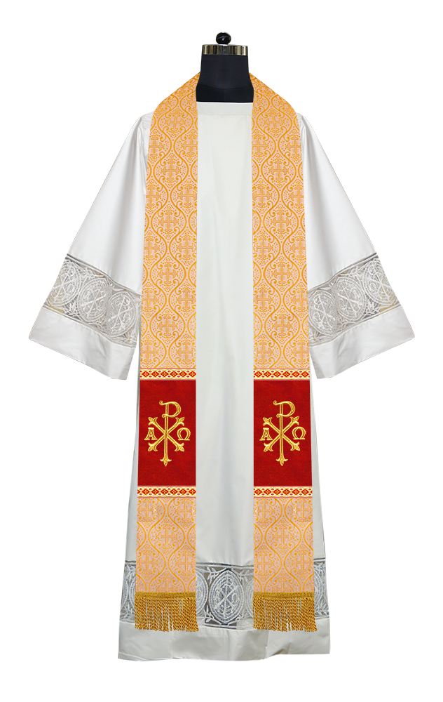 Minister Stole with Embroidered Liturgical motif