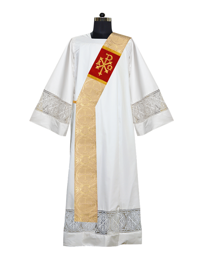 Spiritual motif embroidered Deacon Stole