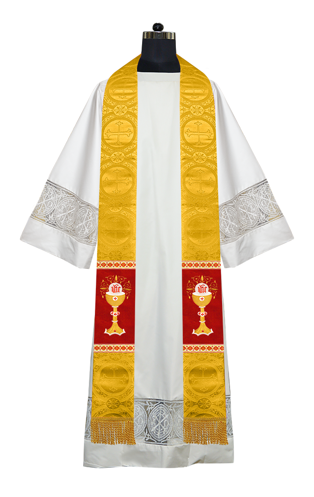 Liturgical Chalice with IHS Embroidered Stole