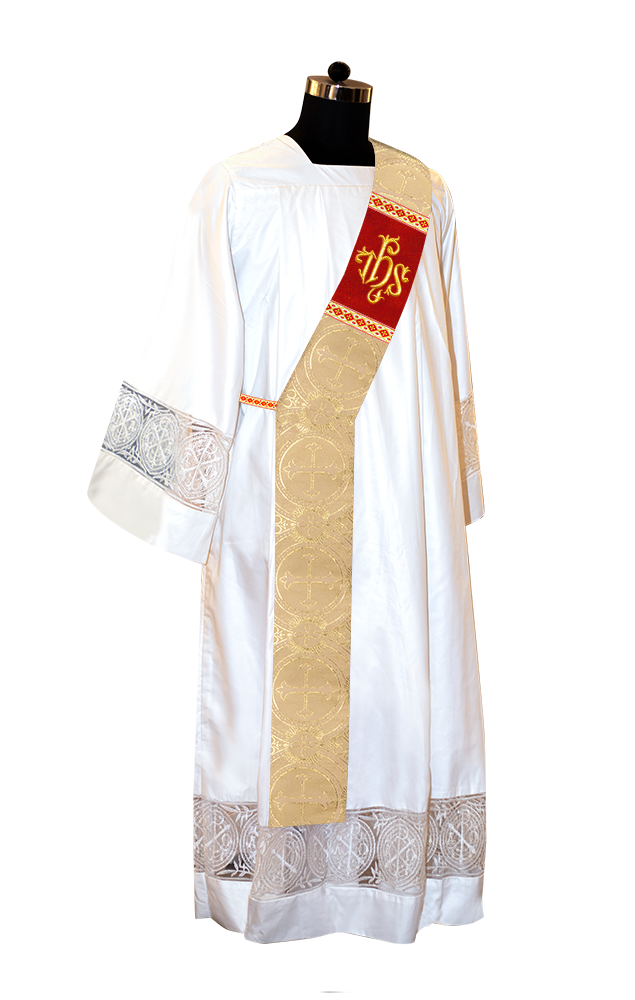 Deacon Stole with Liturgical Motif and Trims