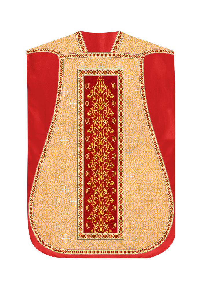 Roman Fiddleback Chasuble With Enhanced Embroidery  & trims