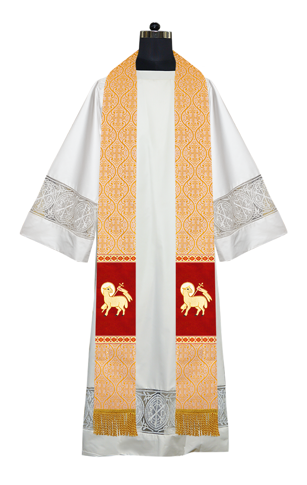 Minister Stole with Embroidered Liturgical motif