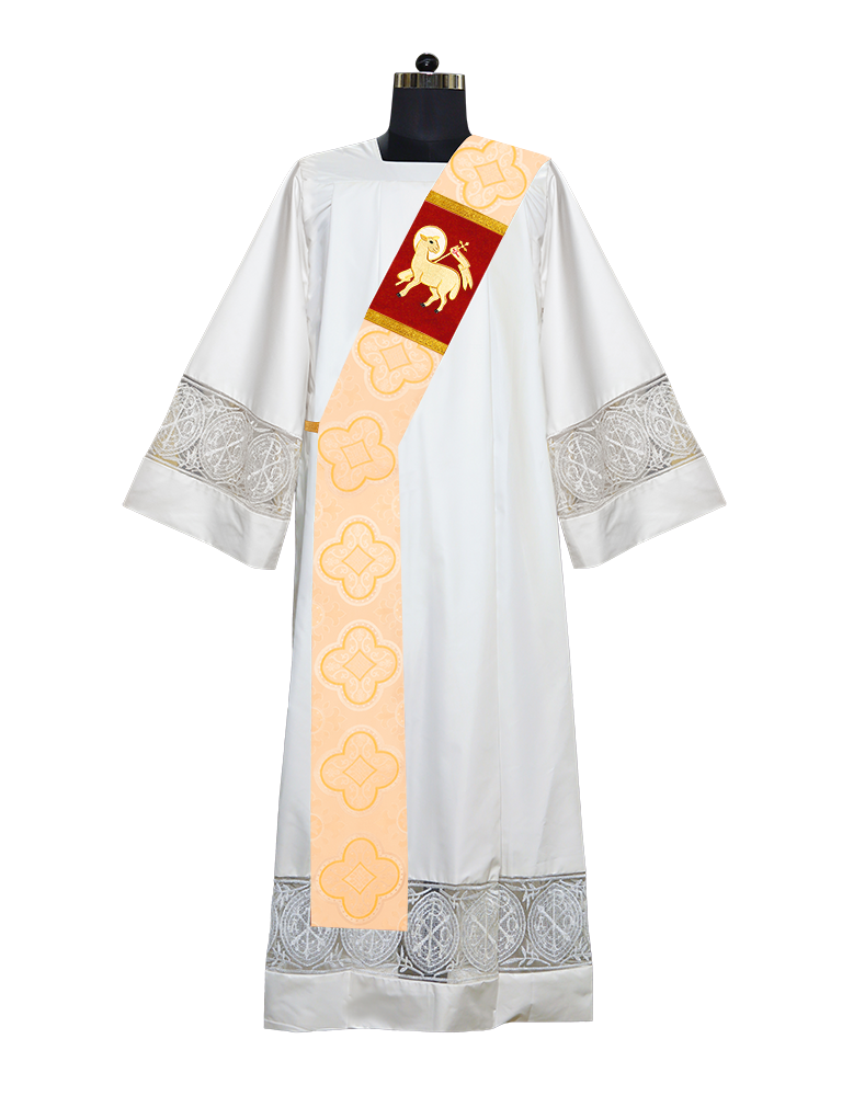 Spiritual motif embroidered Deacon Stole