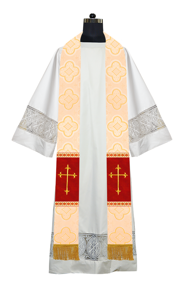 Minister Stole with Embroidered Liturgical motif