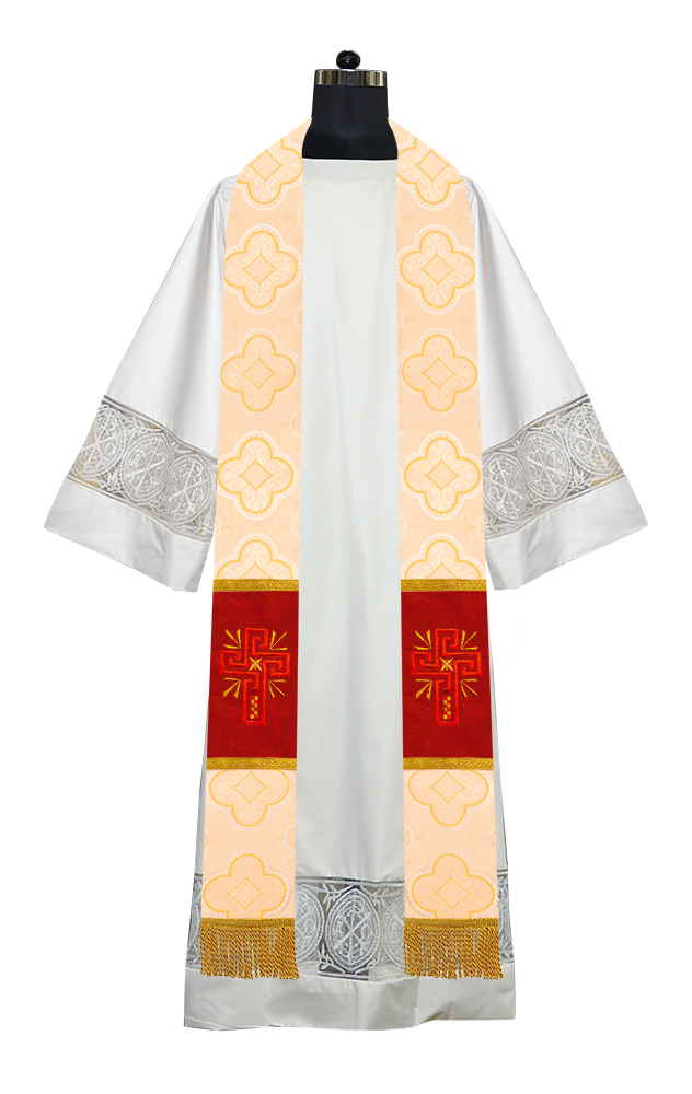 Estola sacerdotal bordada con la cruz de la gloria 