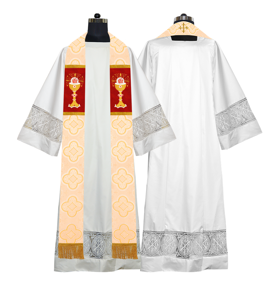 Chalice with IHS Embroidered Clergy Stole