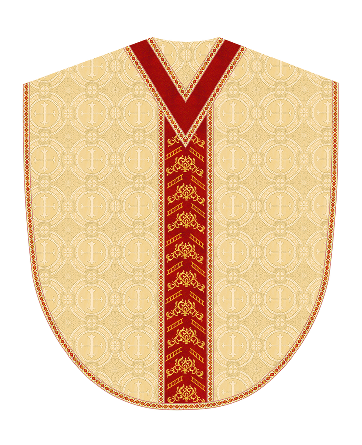 Borromean Chasuble Vestment Adorned With Colour Braids and Trims