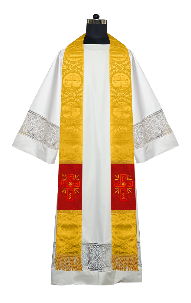 Estola sacerdotal bordada con la cruz de la gloria 