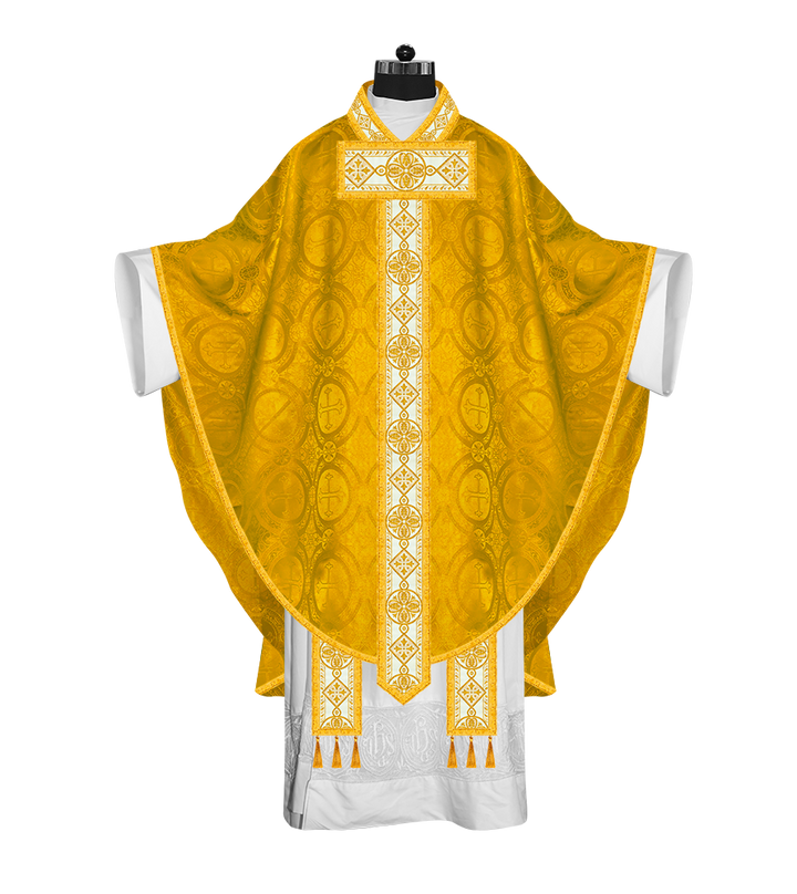 Gothic Chasuble Featuring Beautiful Golden Braided Trims
