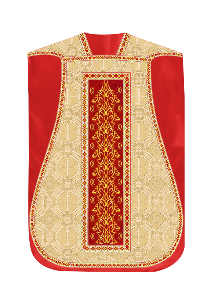 Roman Fiddleback Chasuble With Enhanced Embroidery  & trims