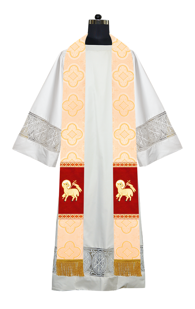 Minister Stole with Embroidered Liturgical motif