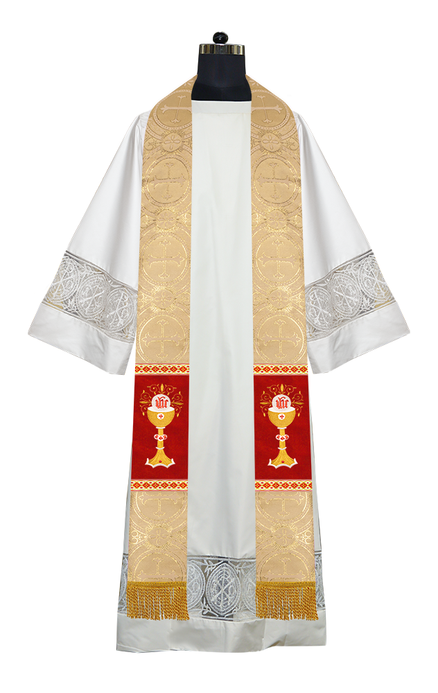 Liturgical Chalice with IHS Embroidered Stole