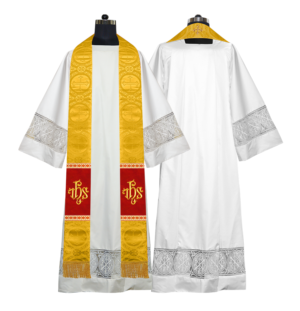 Minister Stole with Embroidered Liturgical motif