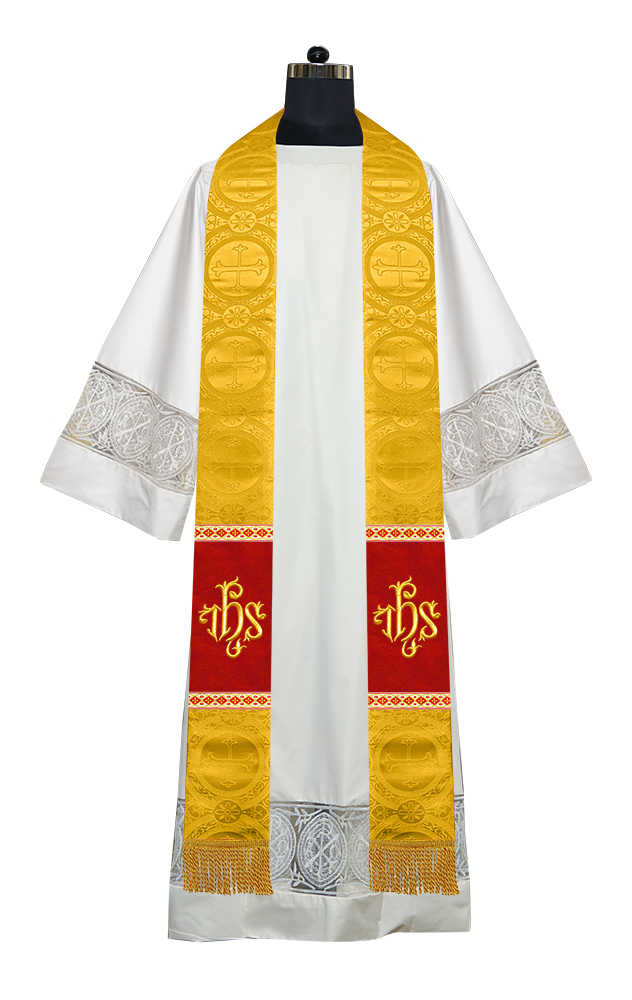 Minister Stole with Embroidered Liturgical motif