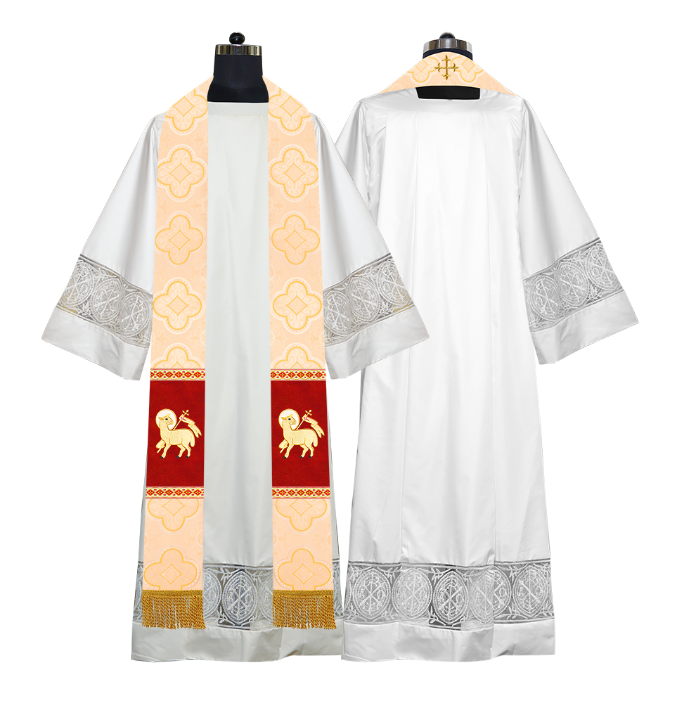 Minister Stole with Embroidered Liturgical motif