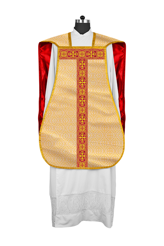 Roman Chasuble Fiddleback with Braided Trims