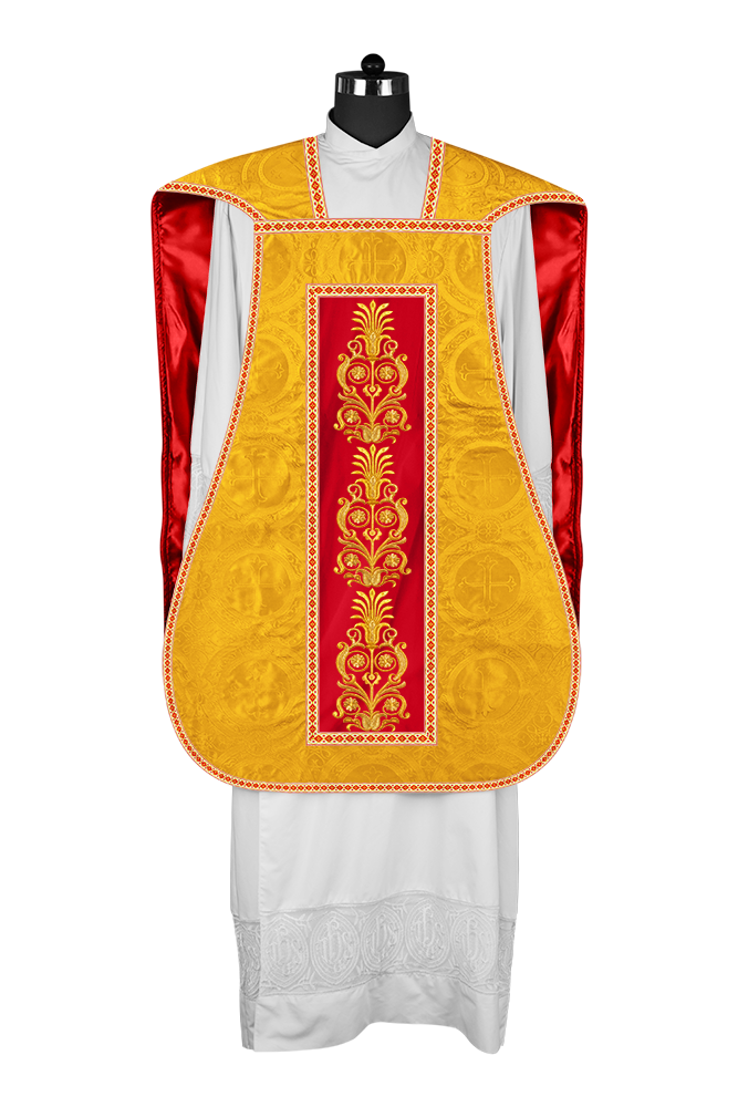 Roman Chasuble Vestments Adorned With Trims