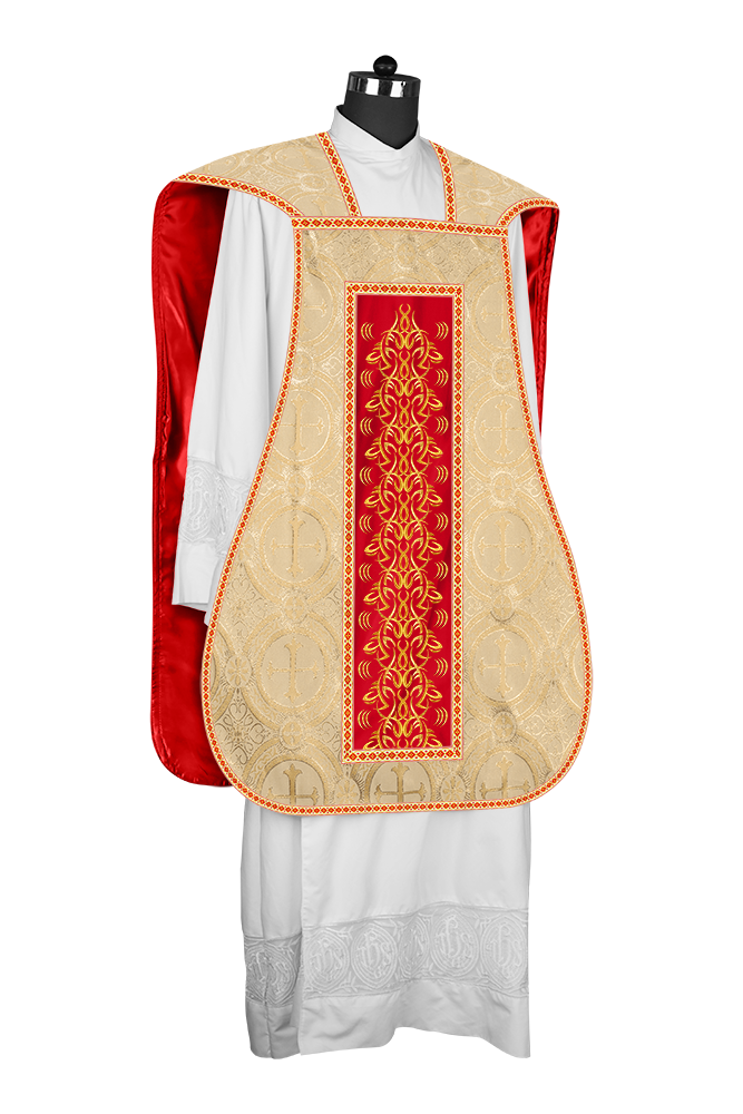 Roman Fiddleback Chasuble With Enhanced Embroidery  & trims