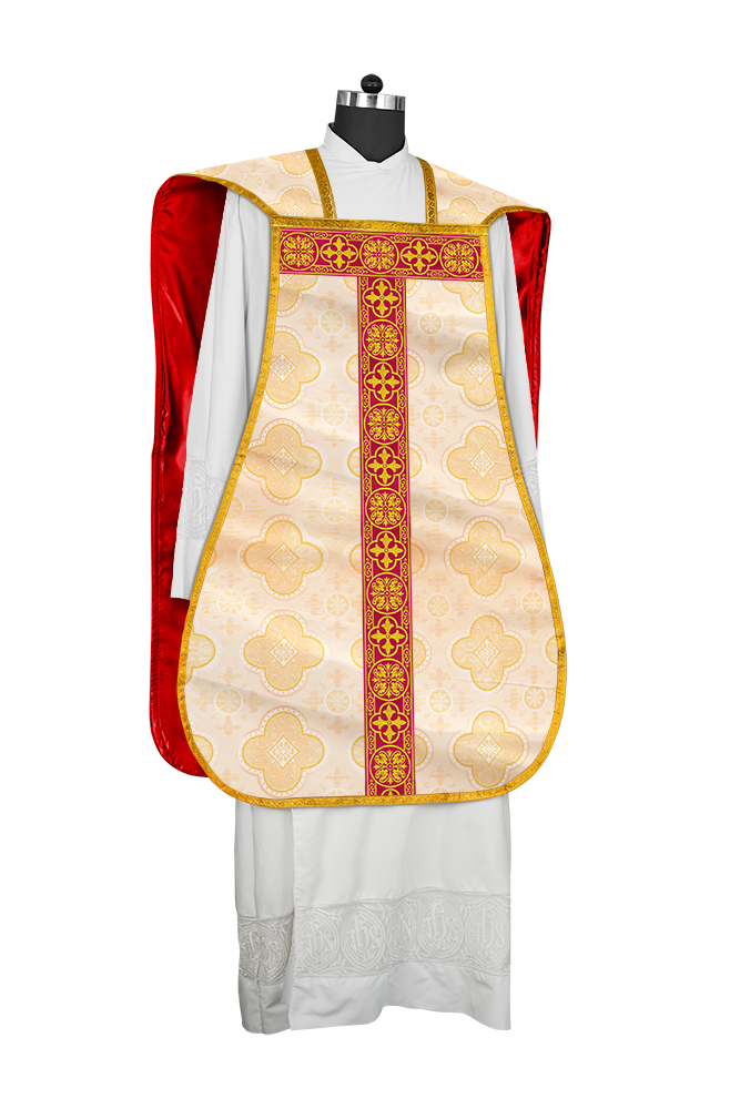 Roman Chasuble Fiddleback with Braided Trims