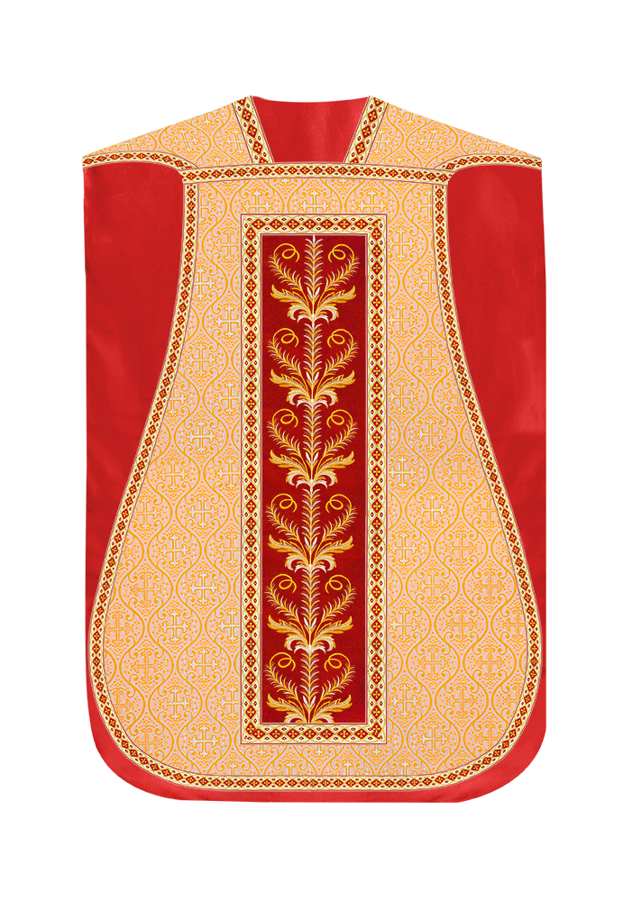 Roman Chasuble Vestment With Detailed Orphrey