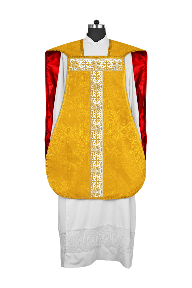 Casulla católica romana con motivo espiritual 