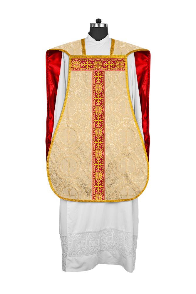 Roman Chasuble Fiddleback with Braided Trims