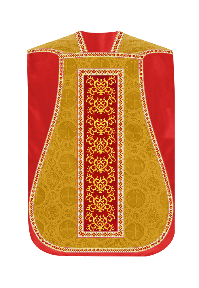 Traditional Fiddleback Vestment With Motifs and Trims