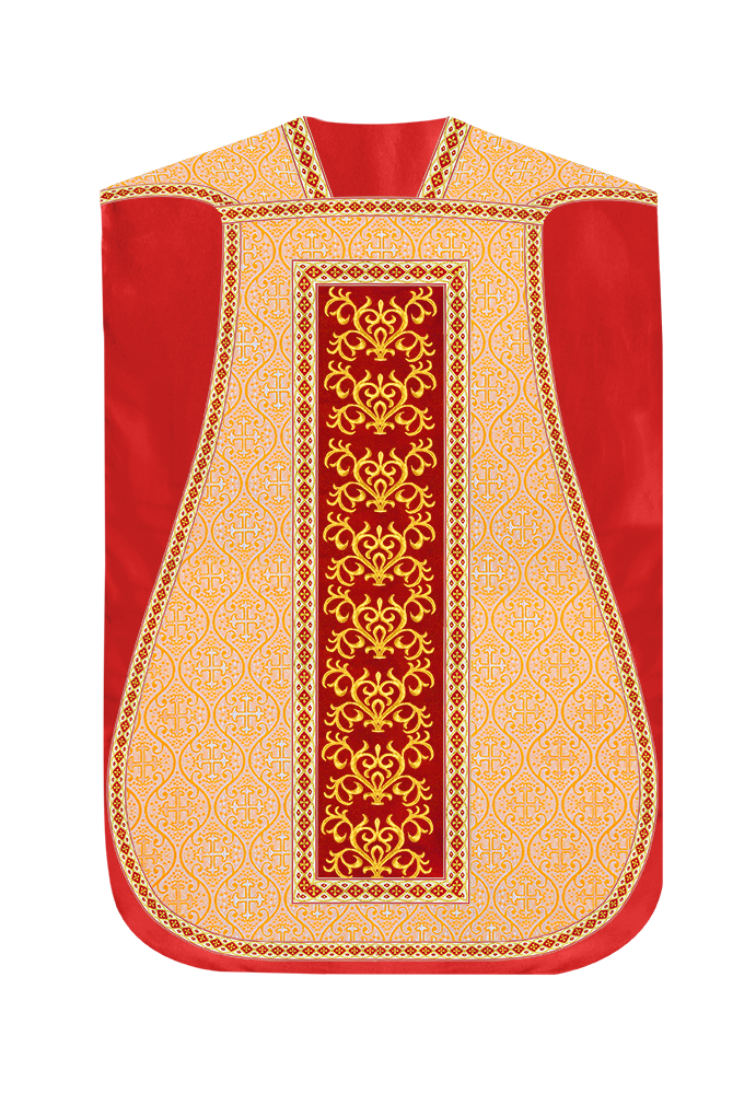 Traditional Fiddleback Vestment With Motifs and Trims