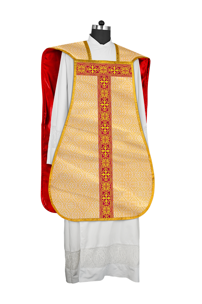 Roman Chasuble Fiddleback with Braided Trims