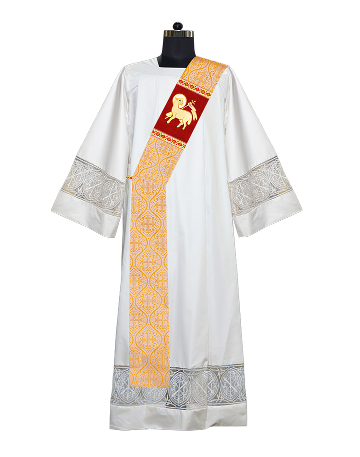 Deacon Stole with Liturgical Motif and Trims