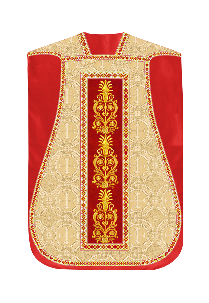 Roman Chasuble Vestments Adorned With Trims