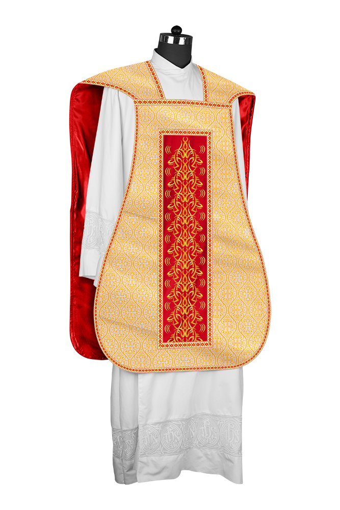 Roman Fiddleback Chasuble With Enhanced Embroidery  & trims