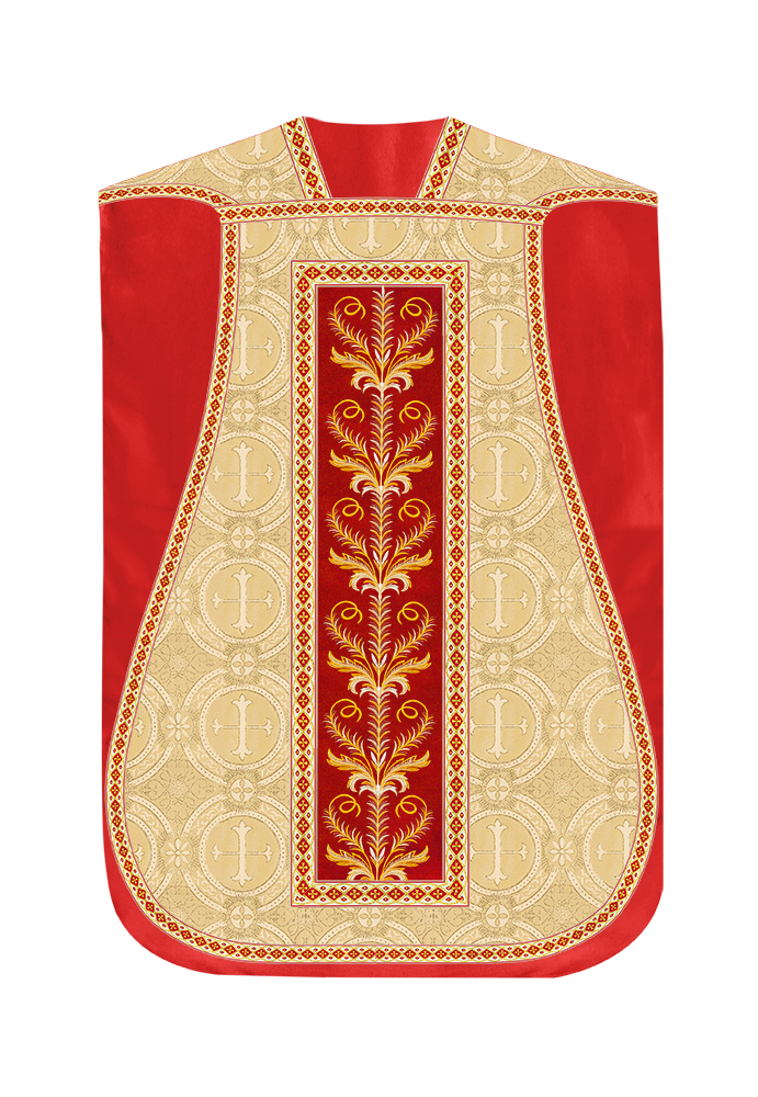 Roman Chasuble Vestment With Detailed Orphrey