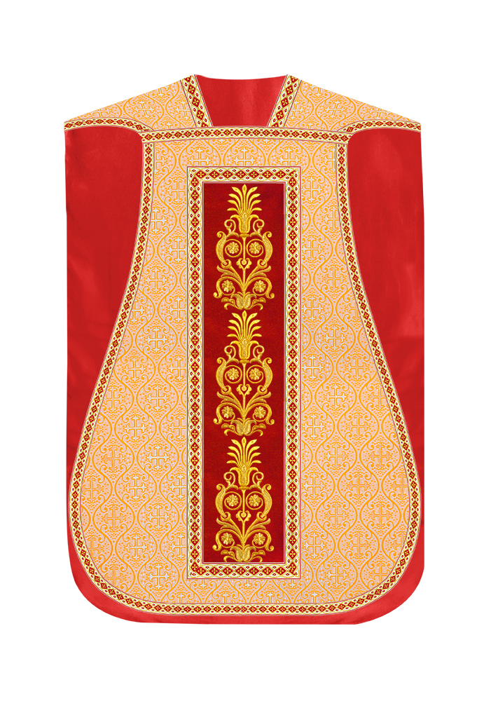 Roman Chasuble Vestments Adorned With Trims