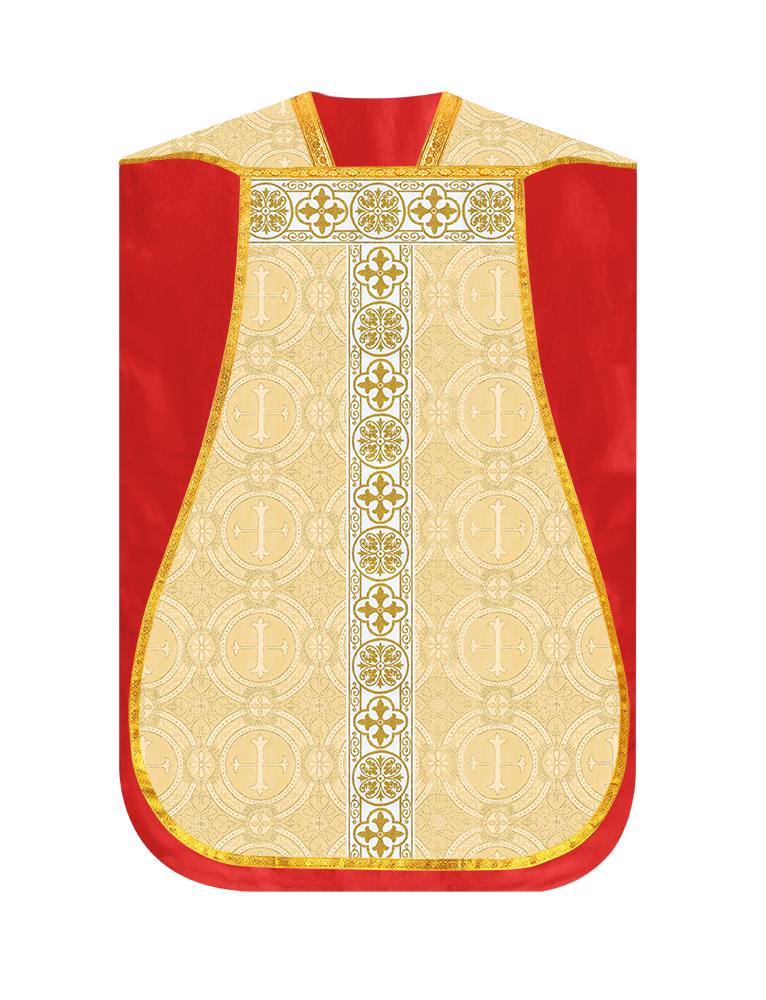 Fiddleback Vestments with Motif and Cross Orphrey