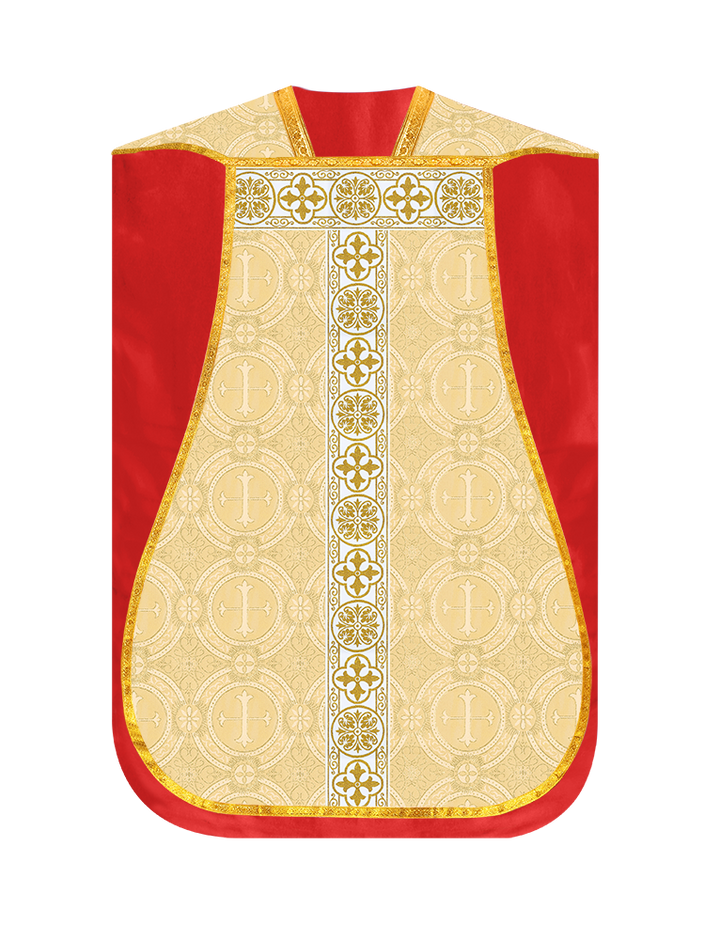 Fiddleback Vestments with Motif and Cross Orphrey