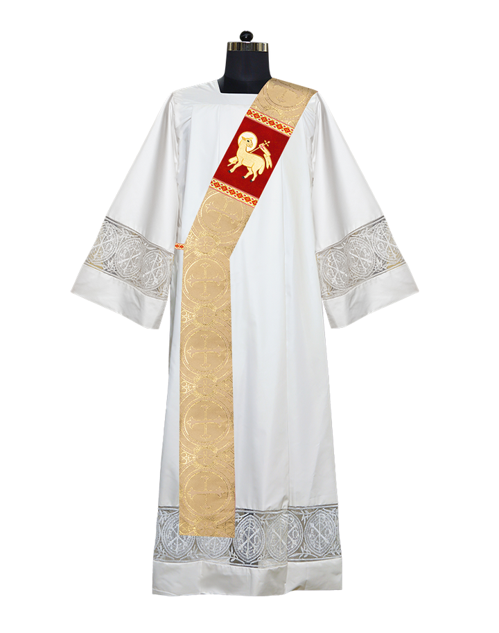 Deacon Stole with Liturgical Motif and Trims