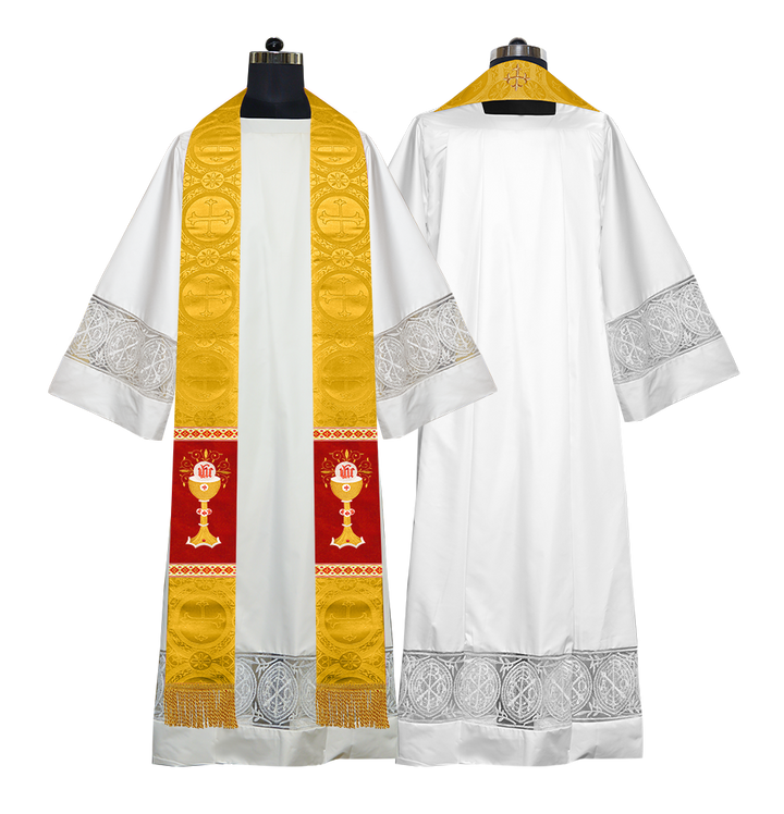 Liturgical Chalice with IHS Embroidered Stole