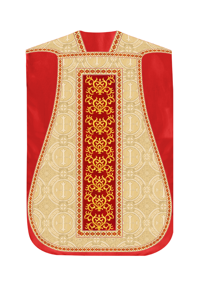 Traditional Fiddleback Vestment With Motifs and Trims