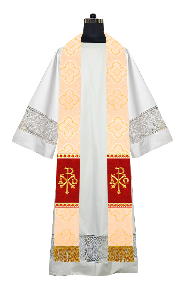 Minister Stole with Embroidered Liturgical motif