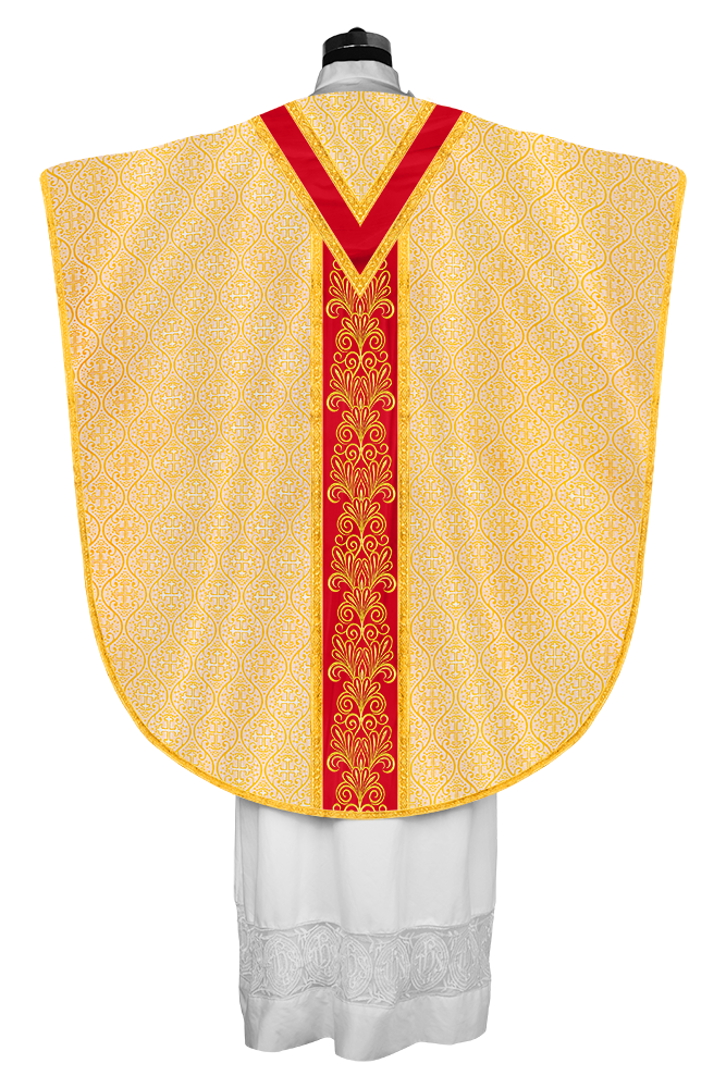 Casulla borromea con encaje bordado