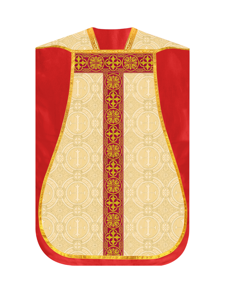 Fiddleback Vestment with Motif and woven Braided Trims