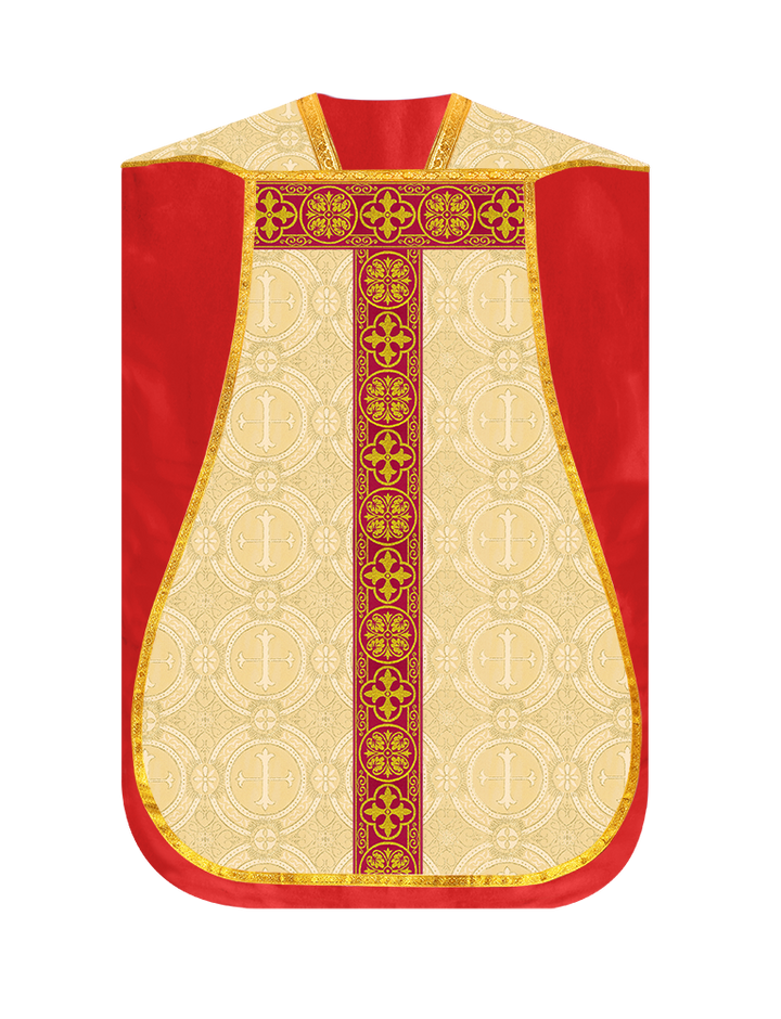 Fiddleback Vestment with Motif and woven Braided Trims